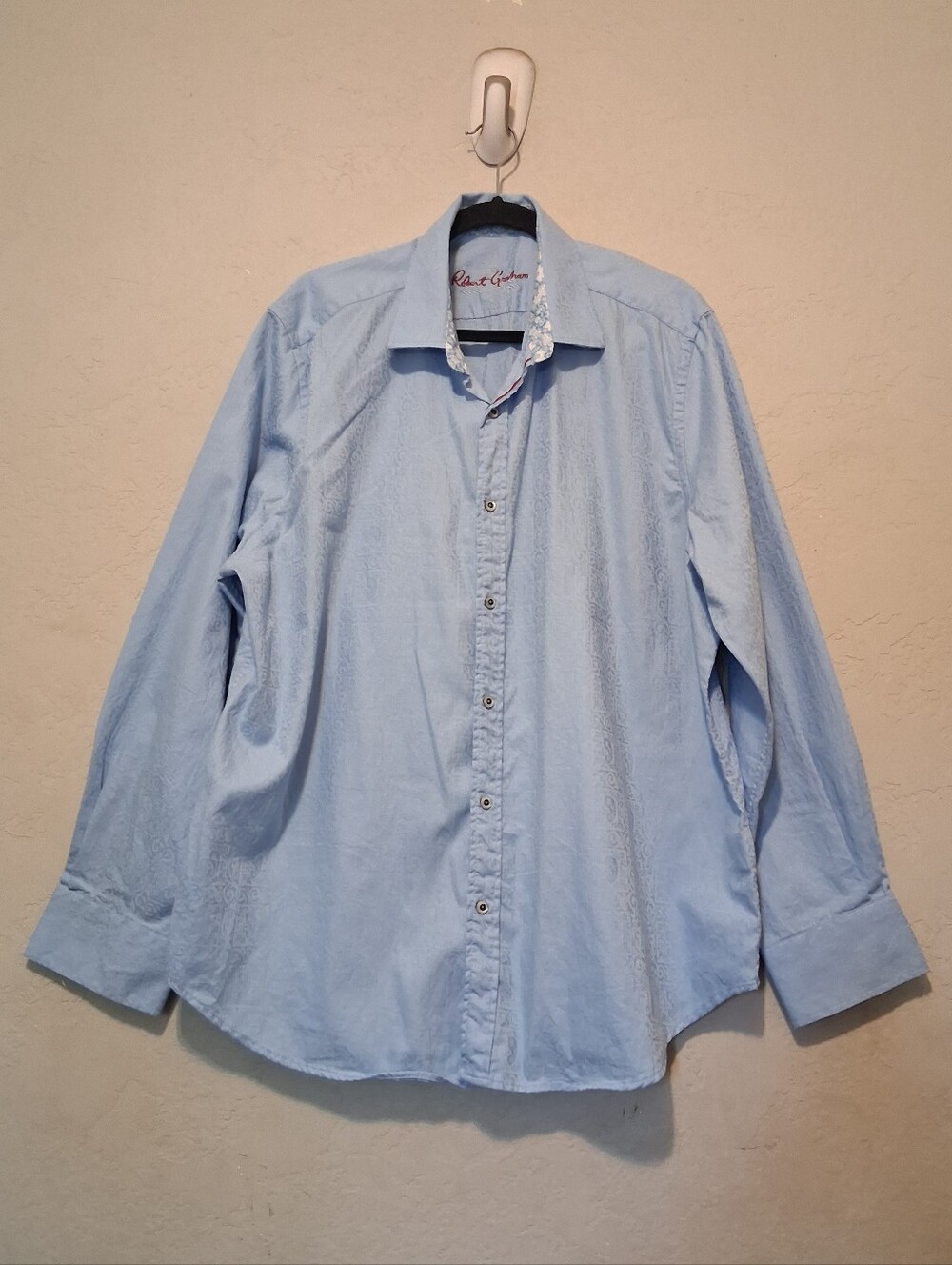 Robert Graham Light Blue Long Sleeve Shirt Button Up Men Occasion Party Sz3XL‎